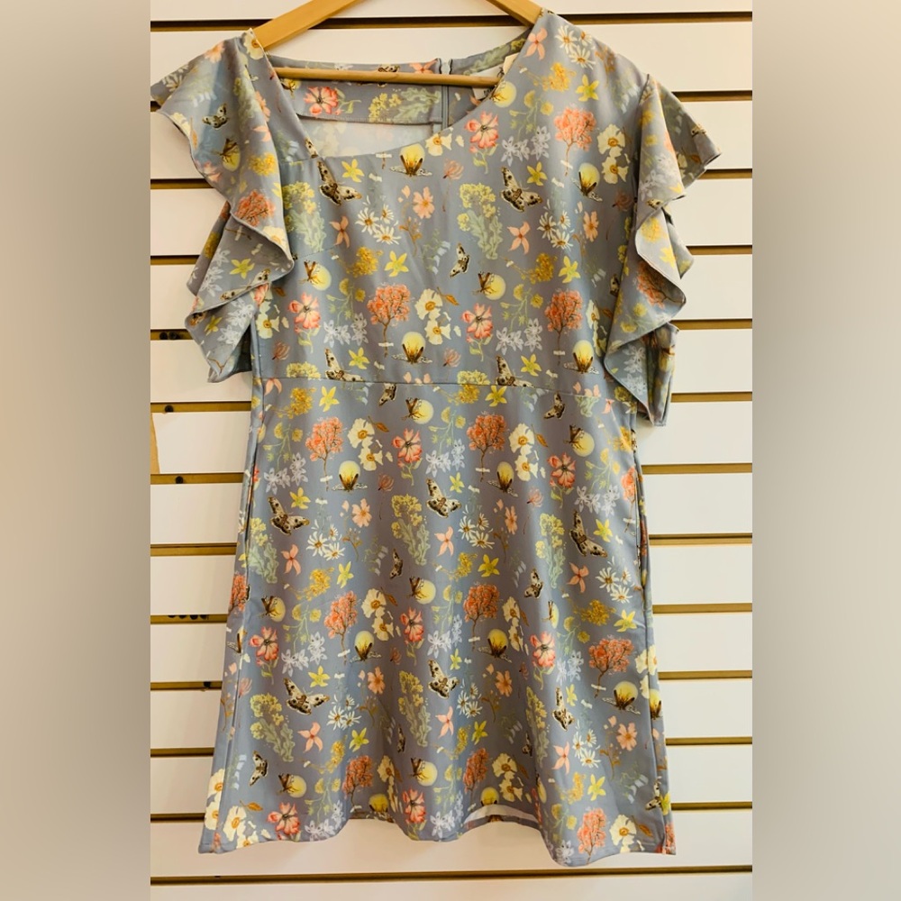 FIREFLIES WITH LANTERNS summer floral dress🧚‍♂️